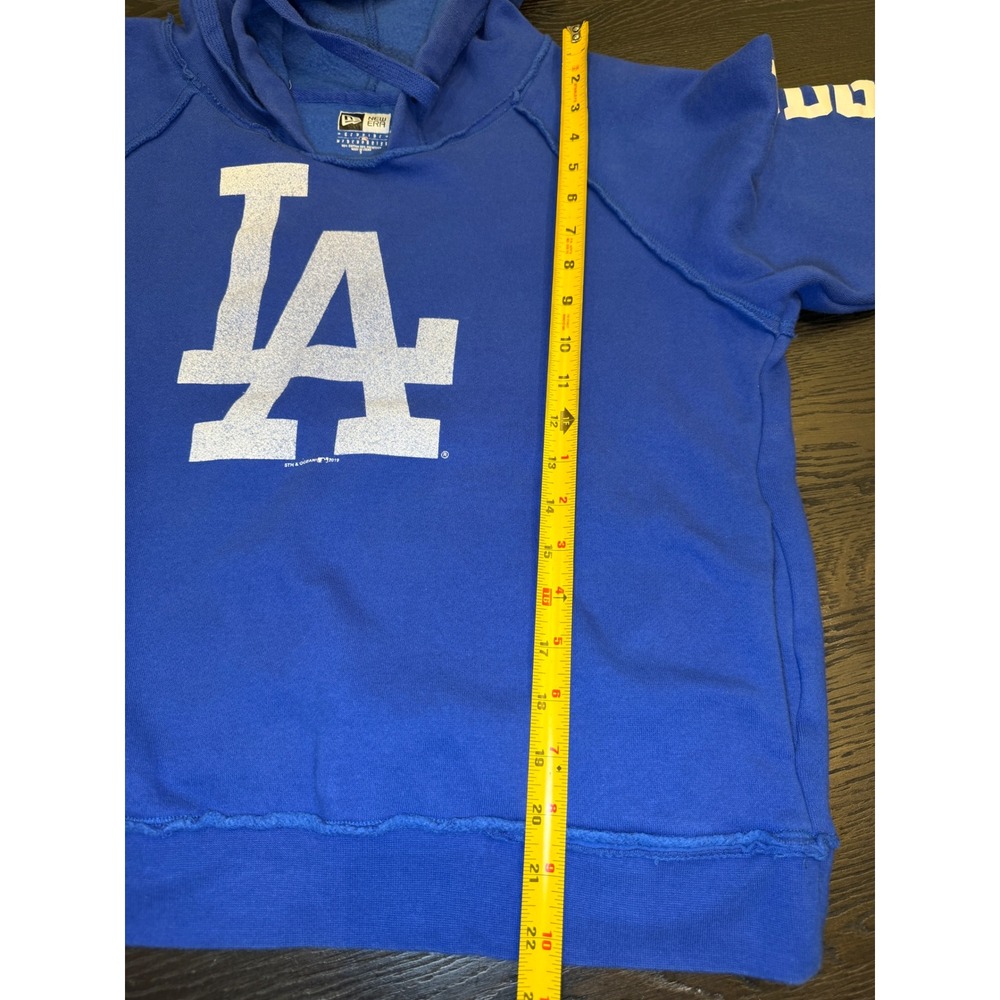New Era Los Angeles Dodgers Hoodie Blue Logo Sleeve Graphics women Small - Picture 9 of 10